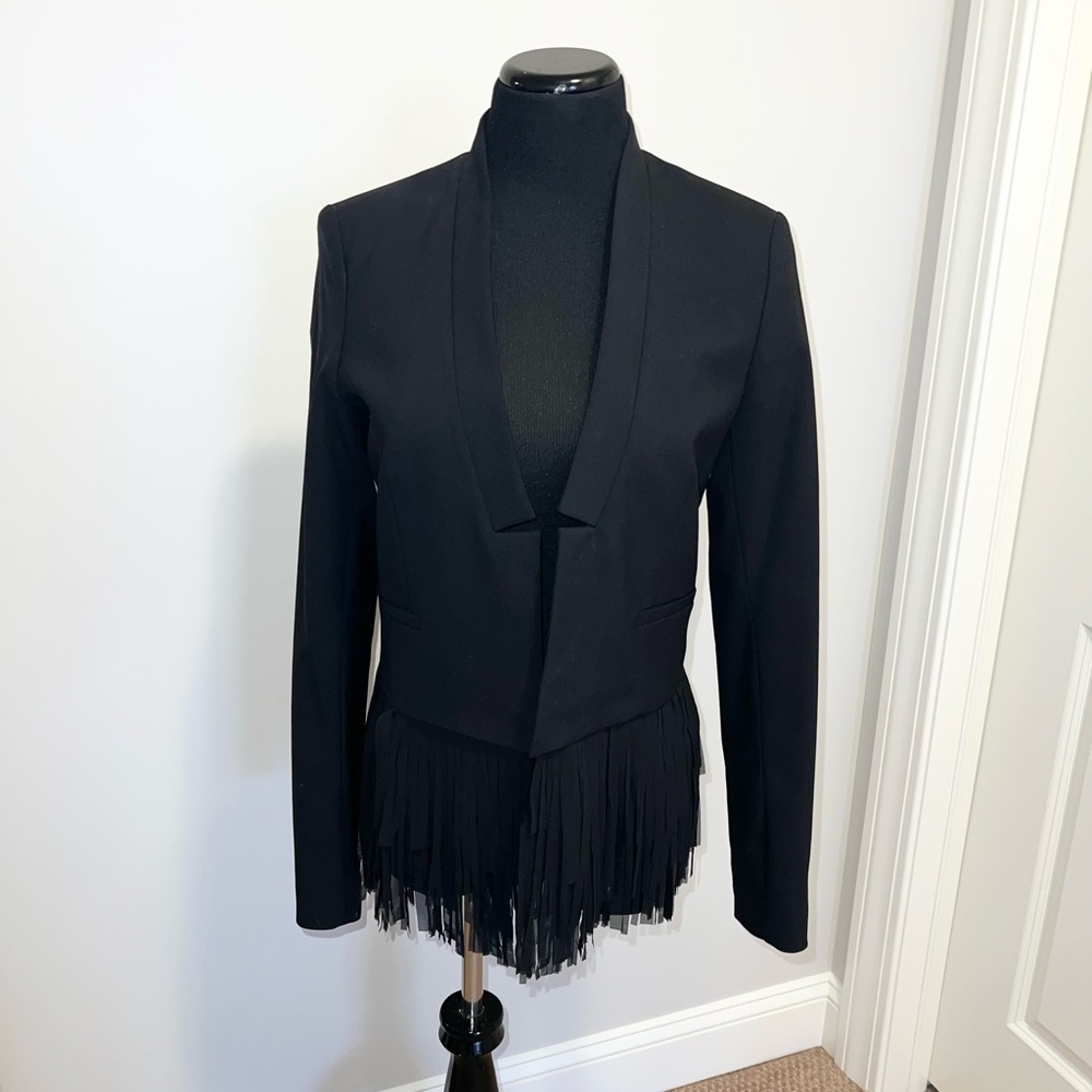 Banana Republic Black Blazer w/Fringe Sz 6